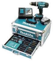 Makita DHP453RFX2 Accu-Slagboorschroevendraaier, 2 x 18V 3Ah, Aluminium Koffer, 96-Delig Accessoireset, Blauw