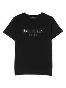 Balmain Kids t-shirt à logo métallisé - Noir