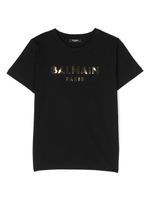 Balmain Kids t-shirt à logo métallisé - Noir