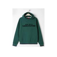 s.Oliver hoodie met tekst groen/zwart
