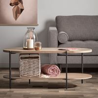 Kave Home Salontafel Palmia Mangohout, 55 x 110cm - Naturel - Ovaal - thumbnail