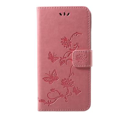 Shop4 - iPhone Xs Max Hoesje - Wallet Case Bloemen Vlinder Roze Shop4 - iPhone Xs Max Hoesje - Wallet Case Bloemen Vlinder Roze