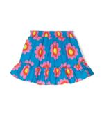 Stella McCartney Kids jupe en coton à fleurs - Bleu