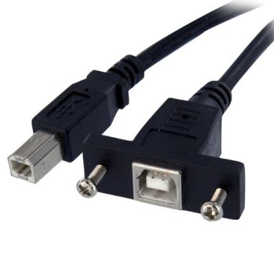 StarTech.com 30 cm USB B naar B-kabel voor montage in slotbelch – bus/stekker