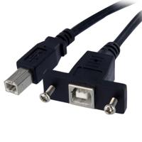 StarTech.com 30 cm USB B naar B-kabel voor montage in slotbelch – bus/stekker