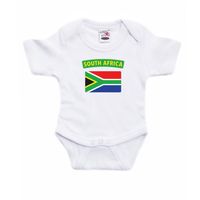 South-Africa / Zuid-Afrika landen rompertje met vlag wit voor babys