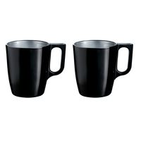 Set van 6x stuks koffie kopjes/bekers zwart 250 ml