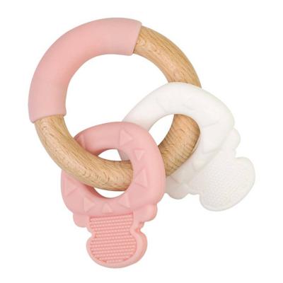 Saro Bijtring Keys 10 Cm Hout Roze