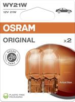 OSRAM ORIGINAL 12V, WY21W, 7504-02B, glazen wigbasis, halogeen signaallamp, dubbele blister (2 lampen)