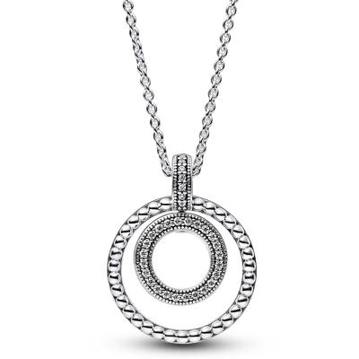 Pandora 392308C01 Ketting Signature Pave-Beads zilver-zirconia zilverkleurig-wit