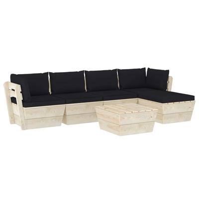 vidaXL 6-delige Loungeset met kussens pallet vurenhout vidaXL 6-delige Loungeset met kussens pallet vurenhout