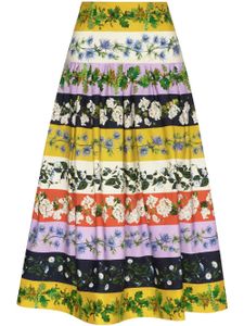 Oscar de la Renta botanical-print poplin skirt - Multicolore