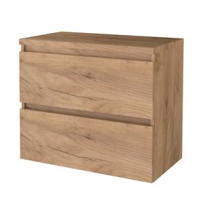 Badmeubelset Aquasplash Salt 80x46 cm Greeploos 2 Lades Met Afdekplaat Whisky Oak Aquasplash