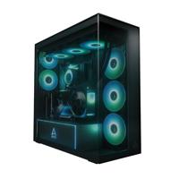 ARCTIC Xtender VG (Black) met Verticale GPU-Bevestiging - PC-Kast, Gehard Panoramaglas, 2 x 420 mm Radiatorsteun, Full Tower, Big Tower, E-ATX, 5x A-RGB Ventilatoren Voorgemonteerd - Zwart