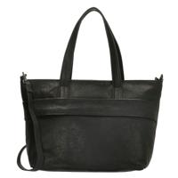 Genicci Leren Shopper Cockatoo Zwart