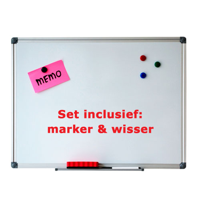 Whiteboard magnetisch Set 45 x 60 cm incl. marker, wisser en magneten