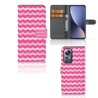 Xiaomi 12 Pro Telefoon Hoesje Waves Pink - thumbnail