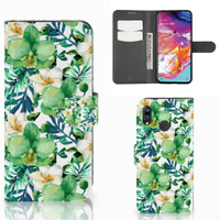 Samsung Galaxy A70 Hoesje Orchidee Groen