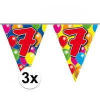 3x Leeftijd vlaggenlijnen 7 jaar 10 meter - thumbnail