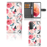 Samsung Galaxy S21 Hoesje Butterfly Roses