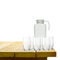 Luminarc karaf schenkkan van glas 1700 ml met 6x stuks Versailles luxe waterglazen