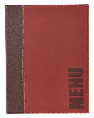 Menukaart securit a5 1 x 2 tas pu leer wijnrood Menukaart securit a5 1 x 2 tas pu leer wijnrood
