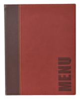 Menukaart securit a5 1 x 2 tas pu leer wijnrood