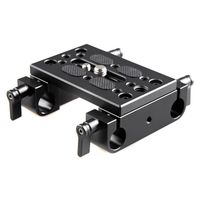 SmallRig 1775 Mounting Plate with 15mm Rod Clamps - thumbnail