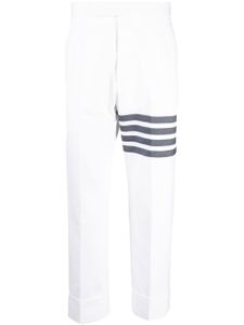 Thom Browne pantalon de costume court à détail 4 bandes signature - Blanc