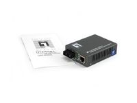 LevelOne FVT-0104TXFC netwerk media converter 100 Mbit/s Single-mode Zwart - thumbnail