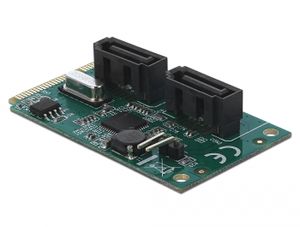 Delock 95264 Mini PCIe-converter naar 2 x SATA met RAID