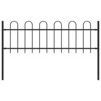 vidaXL Tuinhek met ronde bovenkant 1,7 m staal zwart