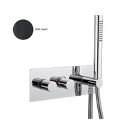 Inbouw Douchekraan Sanimex Giulini Thermostatisch 1-Uitgang Rechthoekig Incl. Handdouche En BOX Inbouwdeel Mat Zwart Sanimex - thumbnail