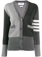 Thom Browne cardigan Fun-Mix à 4 bandes signature - Gris