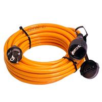 as - Schwabe 59125 Verlengkabel voor Bouwplaats met Stekker en Stopcontact, IP44, 230 V/16 A, 25 meter Kabellengte, Oranje