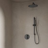 Saniclear Iron inbouw regendouche rond met 30cm hoofddouche, muurarm en glijstang verouderd ijzer - gunmetal - thumbnail