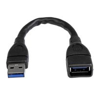 StarTech.com USB 3.0 A naar A verlengkabel mannelijk / vrouwelijk 15cm zwart - thumbnail