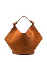 KHAITE sac cabas Mini Lotus en daim - Marron