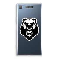 Angry Bear (white): Sony Xperia XZ1 Transparant Hoesje - thumbnail