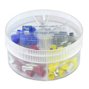 Vogt Verbindungstechnik 737086 Assortiment adereindhulzen 4 mm², 6 mm², 10 mm², 16 mm² Deels geïsoleerd Grijs, Geel, Rood, Blauw 100 stuk(s)