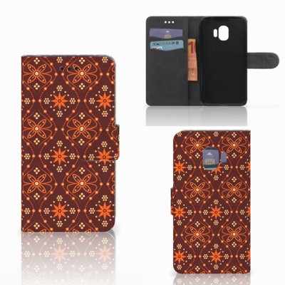 Samsung Galaxy J2 Pro 2018 Telefoon Hoesje Batik Brown Samsung Galaxy J2 Pro 2018 Telefoon Hoesje Batik Brown