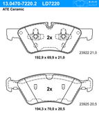 Remblokkenset, schijfrem ATE Ceramic ATE, u.a. für Mercedes-Benz