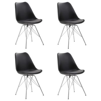 vidaXL Eetkamerstoelen 4 st kunstleer zwart vidaXL Eetkamerstoelen 4 st kunstleer zwart