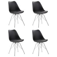 vidaXL Eetkamerstoelen 4 st kunstleer zwart