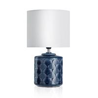 Pauleen 48021 Glowing Midnight table luminaire max. 20W for E14 lamps bedside table luminaire blue white 230V ceramic/fabric without lamp, Blauw, Wit