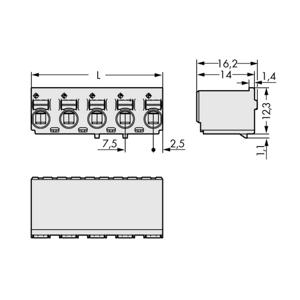 WAGO 2092-3123 Male behuizing (board) 2092 Totaal aantal polen: 3 Rastermaat: 7.50 mm Inhoud: 100 stuk(s)