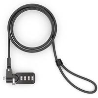 Maclocks 4-cijferig universeel cijferslot voor laptop [verzinkt staal|standaard Kensington-slotverbinding | 1,8 m lengte] - CL37