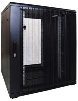 18U serverkast met geperforeerde deur 800x800x1000mm (BxDxH) - Zwart - Maximale belasting 800 kg - Afsluitbaar met sleutel