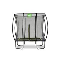 EXIT Toys Silhouette Trampoline - 153x214cm - Compact Rechthoekig Tuintrampoline Buiten voor Kinderen - Met Veiligheidsnet en Voetbeschermingssysteem - Prijsbewust - Veilige Toegang - Zwart