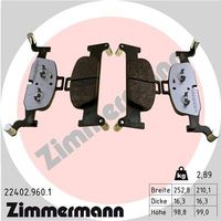 Remblokkenset, schijfrem ZIMMERMANN, u.a. fÃ¼r Audi